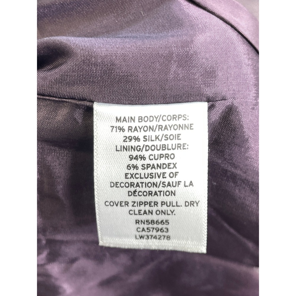 Lewit Women's 4 Velvet Slip Dress Purple Plum Silk Blend Square Neck Mini - Picture 7 of 10